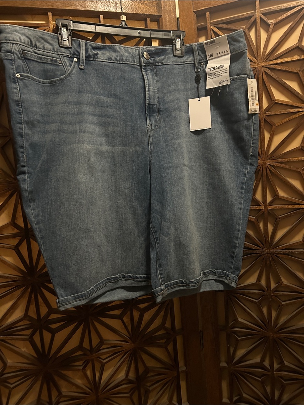 Rebel Wilson Denim Shorts The Cosmic in Light Blue 24W NWT